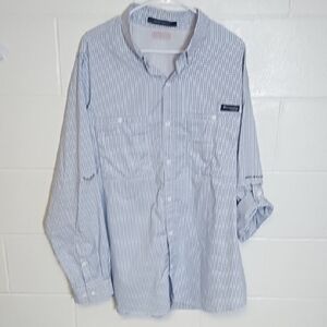 Performance Fishing Camping Hiking Shirt Roll Tab Sleeves Pockets Vented Back